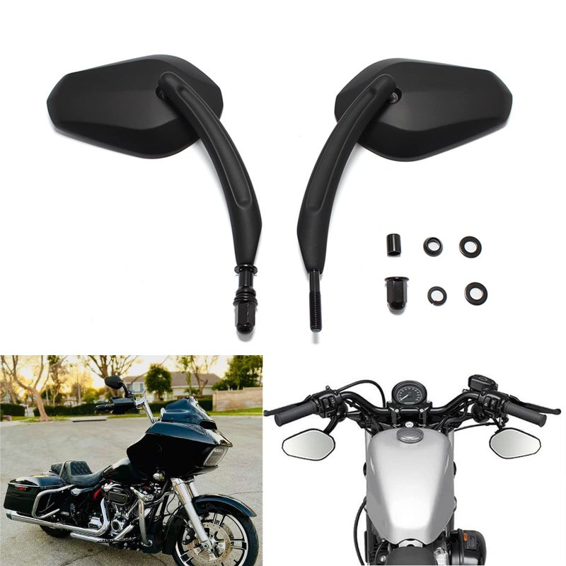 MISS MOLY Black Motorcycle Rear View Side Mirrors For Harley Davidson Road King Road Glide - Image 1